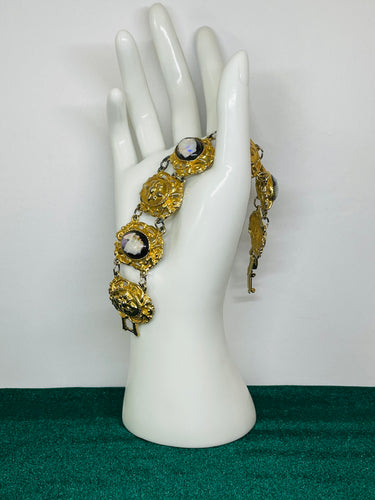 1960’s Black and Gold Foil Opal Bracelet